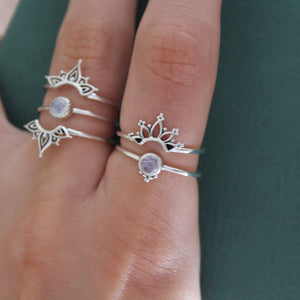 Sterling Silver Moonstone Duo Henna Set