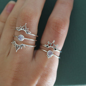 Sterling Silver Moonstone Duo Henna Set