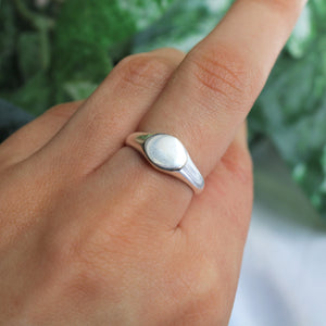 Sterling Silver Plain Oval Signet