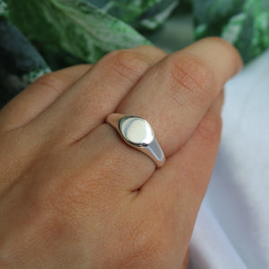 Sterling Silver Plain Oval Signet