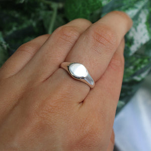 Sterling Silver Plain Oval Signet