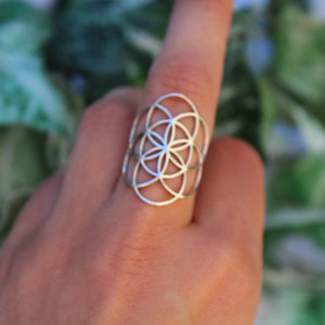 Sterling Silver Geometric Lattice Ring