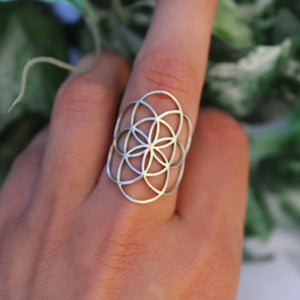 Sterling Silver Geometric Lattice Ring