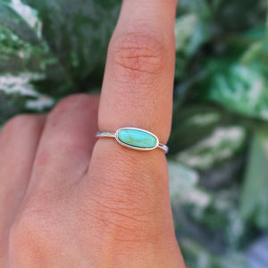 Sterling Silver Turquoise Sideways Oval Ring