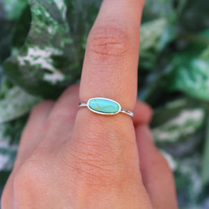 Sterling Silver Turquoise Sideways Oval Ring