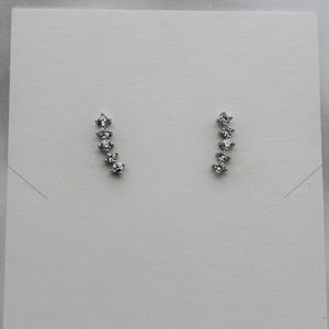 Sterling Silver Jewel Line Studs