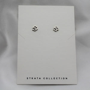 Sterling Silver Om Sign Studs