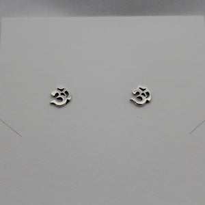 Sterling Silver Om Sign Studs