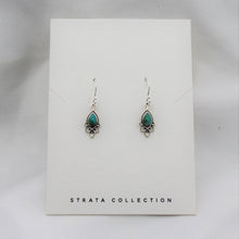 Load image into Gallery viewer, Sterling Silver Turquoise Teardrop Henna Dangle Earring
