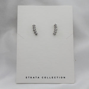 Sterling Silver Jewel Line Studs