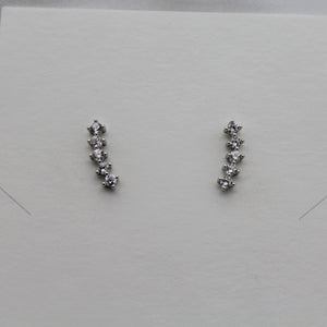 Sterling Silver Jewel Line Studs