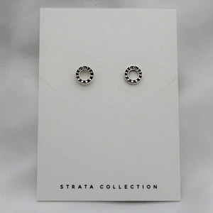 Sterling Silver Moon Phase Circle Studs