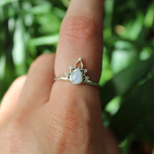 Load image into Gallery viewer, Sterling Silver Moonstone Petal Henna Ring
