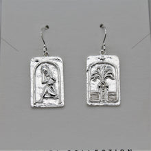 Load image into Gallery viewer, Sterling Silver Palm Tree Slab Boho Dangle Earring
