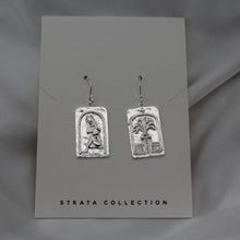 Load image into Gallery viewer, Sterling Silver Palm Tree Slab Boho Dangle Earring
