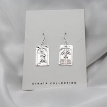 Load image into Gallery viewer, Sterling Silver Palm Tree Slab Boho Dangle Earring
