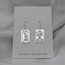 Load image into Gallery viewer, Sterling Silver Palm Tree Slab Boho Dangle Earring
