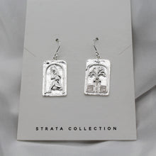 Load image into Gallery viewer, Sterling Silver Palm Tree Slab Boho Dangle Earring
