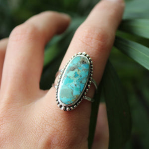 Oblong turquoise outlet ring