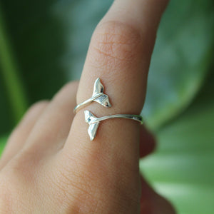 Sterling Silver Whale Tale Ring