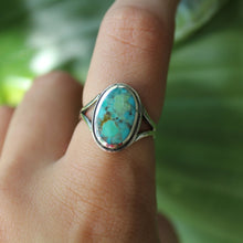 Load image into Gallery viewer, Sterling Silver Large Duo Turquoise Ring
