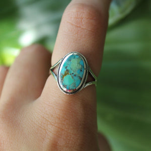 Sterling Silver Large Duo Turquoise Ring