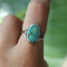 Load image into Gallery viewer, Sterling Silver Large Duo Turquoise Ring
