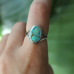 Sterling Silver Large Duo Turquoise Ring