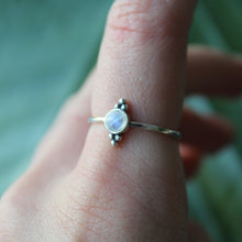 Load image into Gallery viewer, Moonstone Oval Stacking Trio Dot Ring
