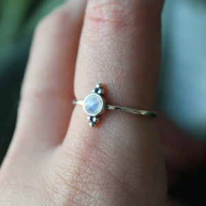 Moonstone Oval Stacking Trio Dot Ring