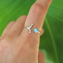 Load image into Gallery viewer, Sterling Silver Larimar Whale Ring
