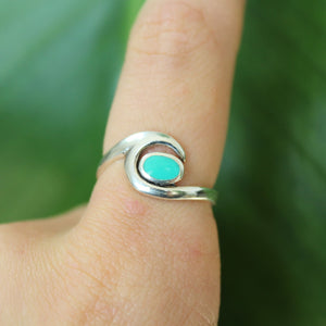 Turquoise Ocean Wave Ring