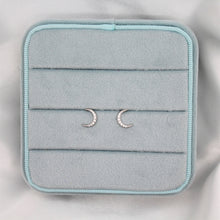 Load image into Gallery viewer, Sterling Silver Jewel Crescent Moon Studs
