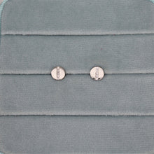 Load image into Gallery viewer, Sterling Silver Jewel Line Circle Studs
