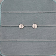 Load image into Gallery viewer, Sterling Silver Jewel Line Circle Studs
