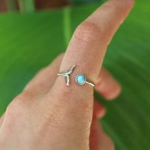 Load image into Gallery viewer, Sterling Silver Larimar Whale Ring
