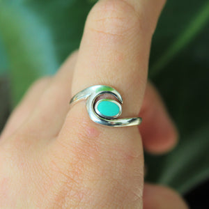 Turquoise Ocean Wave Ring