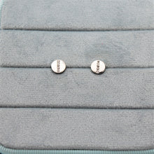 Load image into Gallery viewer, Sterling Silver Jewel Line Circle Studs
