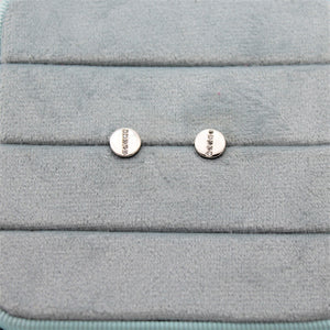 Sterling Silver Jewel Line Circle Studs