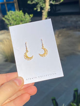 Load image into Gallery viewer, 18K Gold Vermeil Henna Moon Dangle Earring
