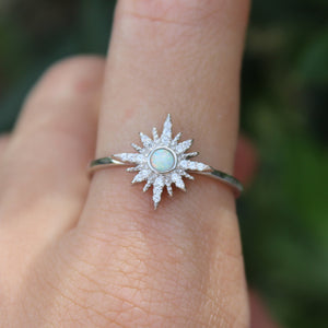 Sterling Silver Opal North Star Ring