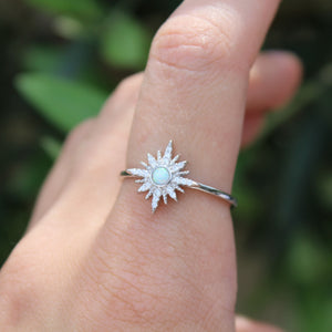 Sterling Silver Opal North Star Ring