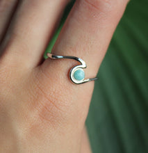 Load image into Gallery viewer, Sterling Silver Larimar Crystal Wave Ring
