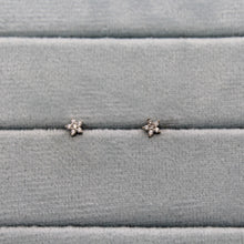 Load image into Gallery viewer, Sterling Silver Dainty Jewel Flower Studs
