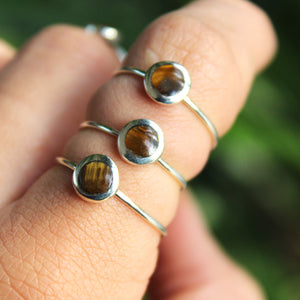 Sterling Silver Tigers Eye Stacking Circle