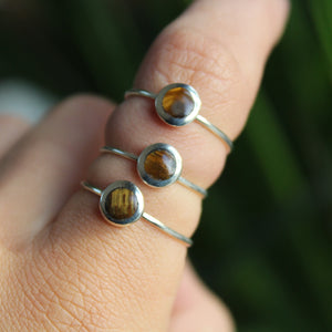 Sterling Silver Tigers Eye Stacking Circle