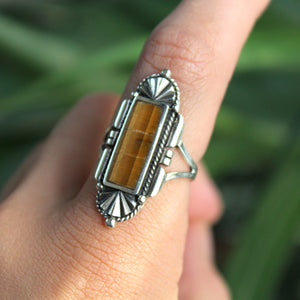 Sterling Silver Tigers Eye Fan Top