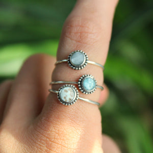 Sterling Silver Larimar Crystal Circle