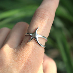 Sterling Silver Starfish Wrap Ring