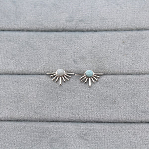 Sterling Silver Larimar Sunset Stud